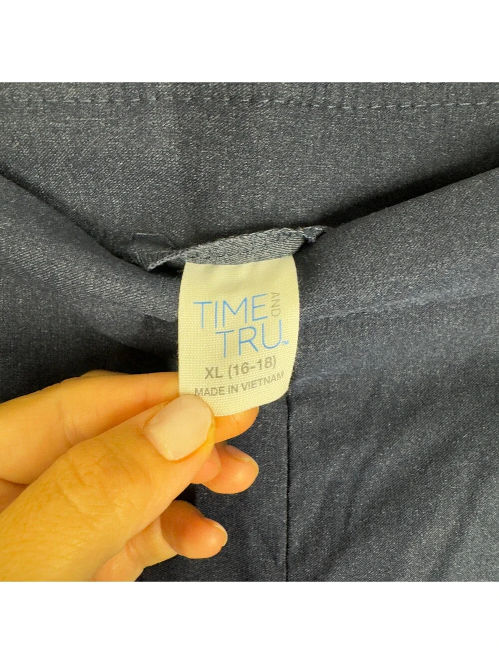 Time And Tru Shorts Women XL Blue High Rise Chino Stretch Pull On Pockets Casual